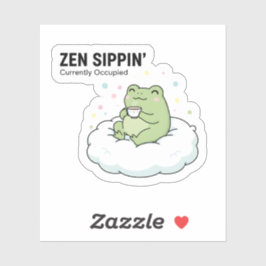 Zen Kikker Thee Sticker – Chille Cute Wolk Dier