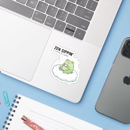 Zen Kikker Thee Sticker – Chille Cute Wolk Dier