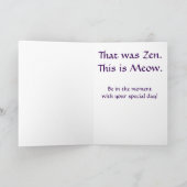 Zen Kitty Cat Meditatie Yoga Verjaardag Kaart (Binnen)