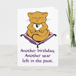 Zen Kitty Cat Meditation Yoga Birthday Card Kaart