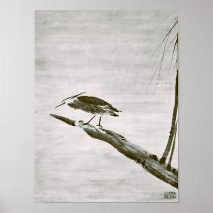 Zen Klassiekers - Sesshu - Reiger en Wilg Poster