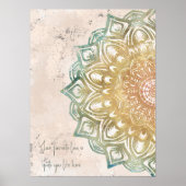 Zen kleurrijke en gouden mindful spirituele muurku poster (Voorkant)