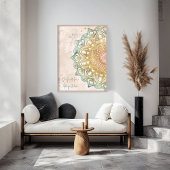 Zen kleurrijke en gouden mindful spirituele muurku poster