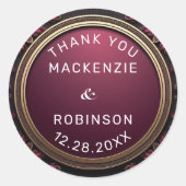 Zen Kleurrijke Mandala Art Bruiloft Dank u Ronde Sticker (Voorkant)