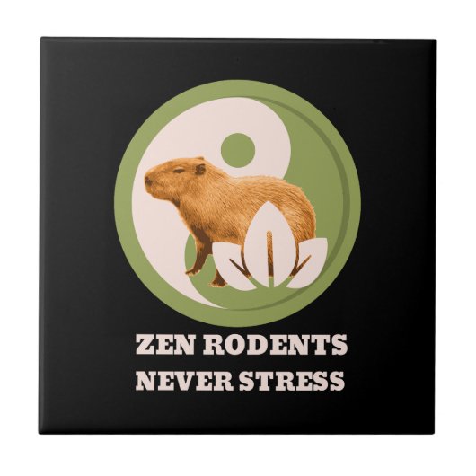 Zen knaagdieren nooit stress capibara tegeltje (Voorkant)