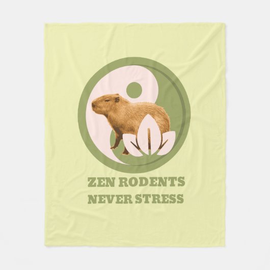 Zen Knaagdieren Nooit Stress Capybara Humor Fleece Deken (Voorkant)