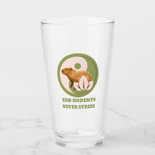 Zen Knaagdieren Nooit Stress Capybara Humor Glas (Voorkant)