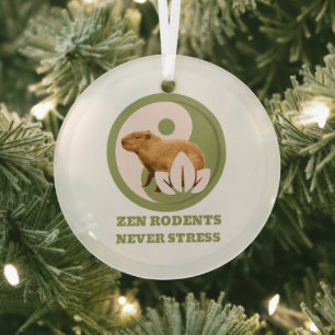 Zen Knaagdieren Nooit Stress Capybara Humor Glas Ornament