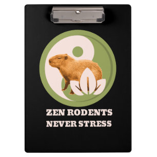 Zen Knaagdieren Nooit Stress Capybara Humor Klembord