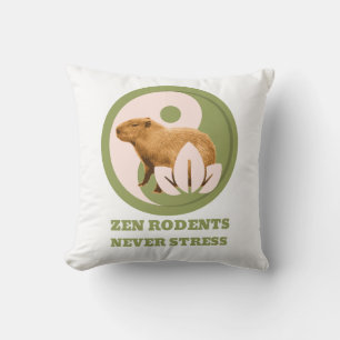 Zen Knaagdieren Nooit Stress Capybara Humor Kussen