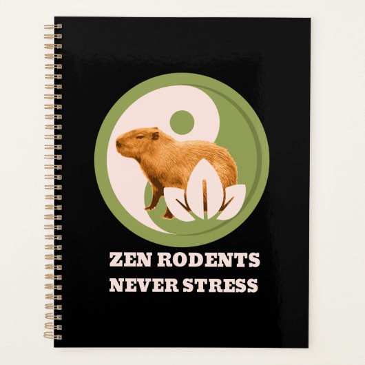 Zen Knaagdieren Nooit Stress Capybara Humor Planner (Voorkant)