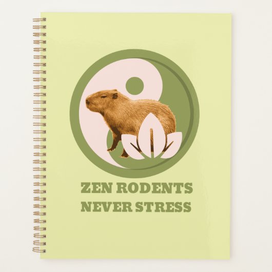 Zen Knaagdieren Nooit Stress Capybara Humor Planner (Voorkant)
