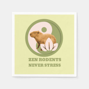Zen Knaagdieren Nooit Stress Capybara Humor Servet