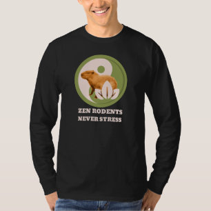 Zen Knaagdieren Nooit Stress Capybara Humor T-shirt