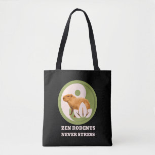 Zen Knaagdieren Nooit Stress Capybara Humor Tote Bag