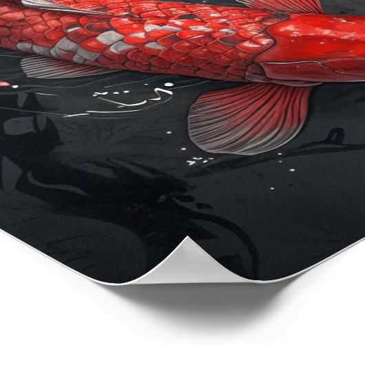 Zen Koi Fish and Cherry Blossoms Poster (Hoek)