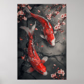Zen Koi Fish and Cherry Blossoms Poster (Voorkant)