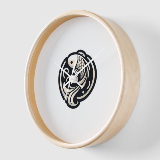 Zen Koi Fish Clock – Rustig minimalistisch ontwerp (Hoek)