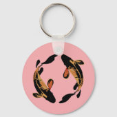 Zen Koi Fish Pink Simple Minimalist Sleutelhanger (Voorkant)