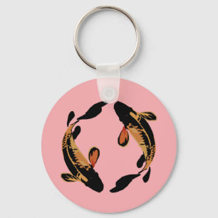 Zen Koi Fish Pink Simple Minimalist Sleutelhanger