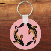 Zen Koi Fish Pink Simple Minimalist Sleutelhanger (Achterkant)