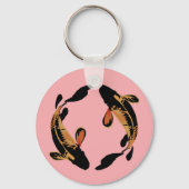 Zen Koi Fish Pink Simple Minimalist Sleutelhanger (Achterkant)
