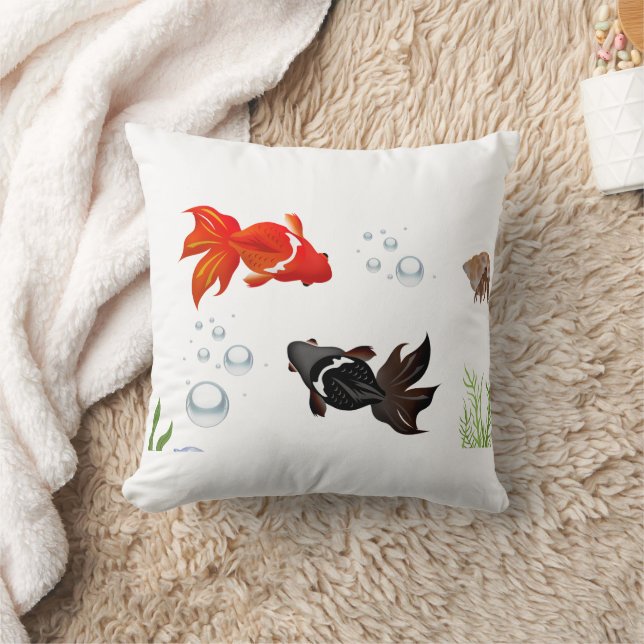 Zen Koi Fish Pond Pillow | Japanese Garden Aesthet Kussen (Deken)