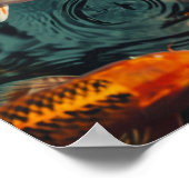 Zen Koi Fish Poster: 31 Negen 2 Koi Vissen Zwemmen Poster (Hoek)