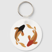 Zen Koi Fish White Simple Minimalist Sleutelhanger (Achterkant)