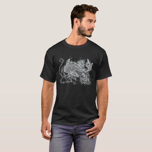 Zen Koi T-shirt donker (Voorkant volledig)