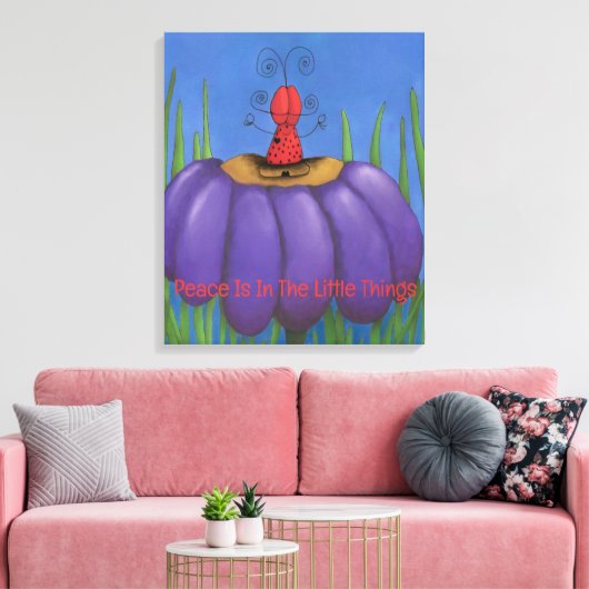Zen Ladybug Canvas Afdruk (Insitu (Woonkamer))