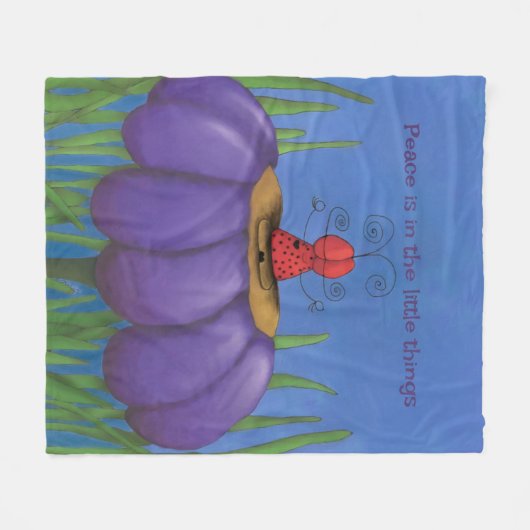 Zen Ladybug Fleece Deken (Voorkant (Horizontaal))