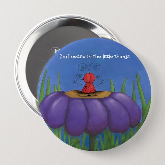 Zen Ladybug Ronde Button 4,0 Cm (Voorkant /achterkant)