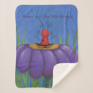 Zen Ladybug Sherpa Deken