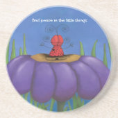 Zen Ladybug Zandsteen Onderzetter (Voorkant)