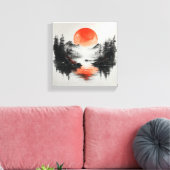 Zen Lake Sun Reflective Canvas (Insitu (Woonkamer))