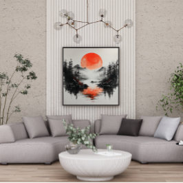 Zen Lake Sun Reflective Canvas