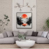 Zen Lake Sun Reflective Canvas Afdruk