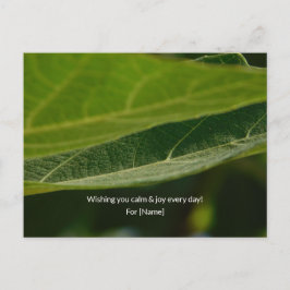 Zen Leaf Briefkaart – gepersonaliseerde Natuur GrP