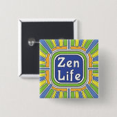 Zen leven voor mij vierkante button 5,1 cm (Voorkant /achterkant)