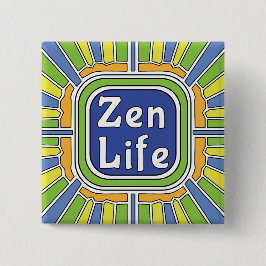 Zen leven voor mij vierkante button 5,1 cm