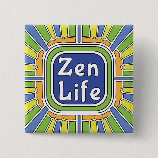 Zen leven voor mij vierkante button 5,1 cm (Voorkant)