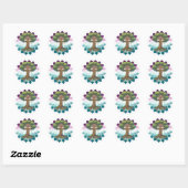 Zen levensboom ronde sticker (Vel)