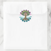 Zen levensboom ronde sticker (Tas)