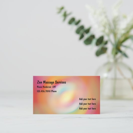 Zen Licensed Massage Therapist Visitekaartje (Staand voorkant)