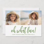 Zen Line Art Green - 2 foto - minimaal Feestdagenkaart (Voorkant)