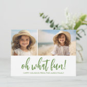 Zen Line Art Green - 2 foto - minimaal Feestdagenkaart (Staand voorkant)