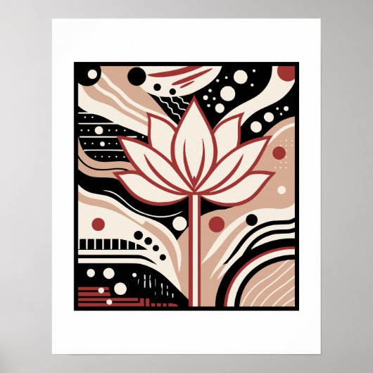 Zen Lotus Abstracte kunst Print (Voorkant)