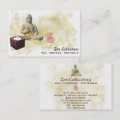 *~* Zen Lotus Buddha Candle Tea Gold Visitekaartje (Voorkant / Achterkant)