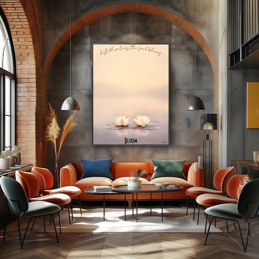 Zen Lotus Flowers bij Dusk Poster